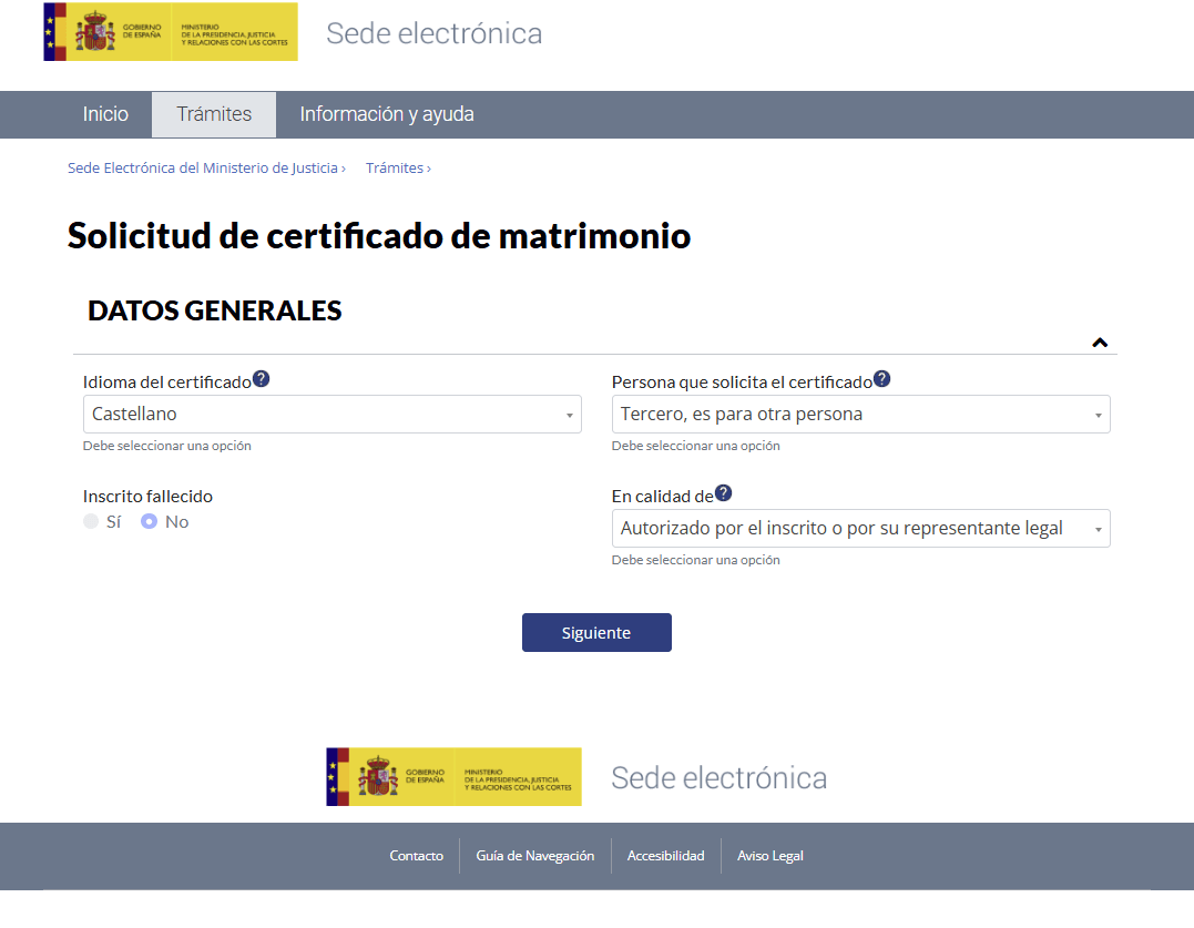 rellenar datos generales